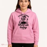 Feeling Kinda IDGAF-ish Today Skeleton Lady Coffee Lover Hoodie thumb 5