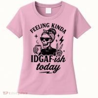 Feeling Kinda IDGAF-ish Today Skeleton Lady Coffee Lover Women's T-Shirt thumb 0