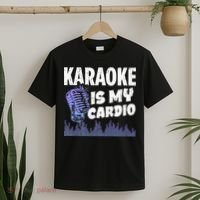 Funny Karaoke Legend Music My Cardio Vintage Microphone T-Shirt thumb 2