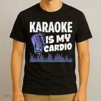 Funny Karaoke Legend Music My Cardio Vintage Microphone T-Shirt thumb 3