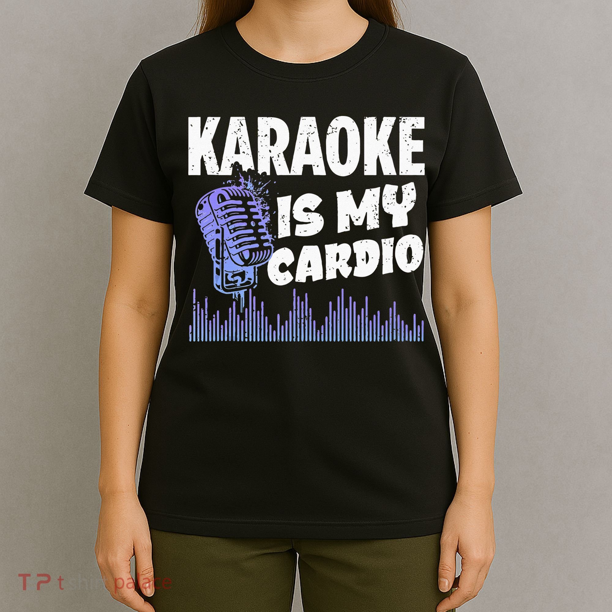 Funny Karaoke Legend Music My Cardio Vintage Microphone T-Shirt