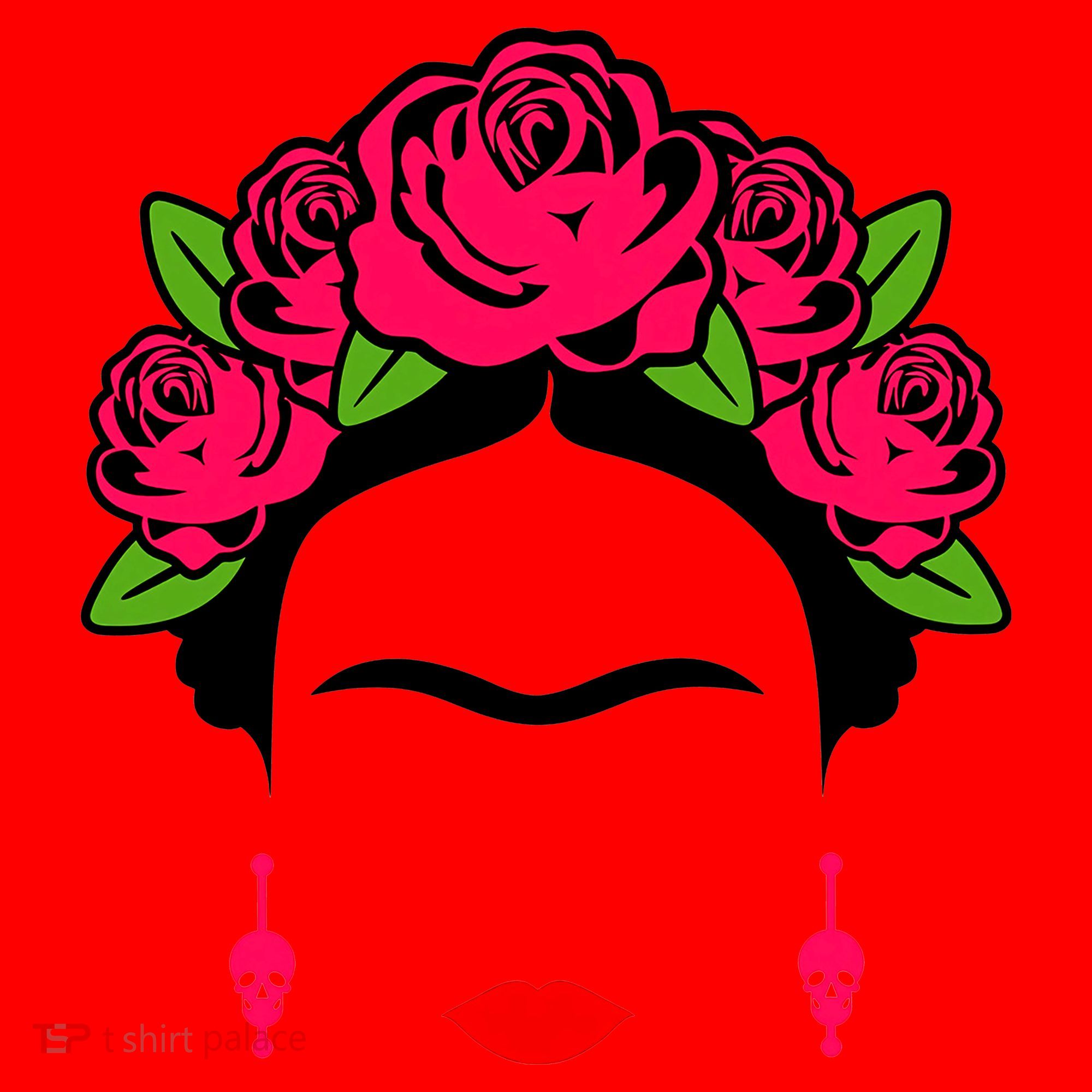 Frida Kahlo Mexico Artist Lover Flower Skull Santa Hat