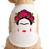 Frida Kahlo Mexico Artist Lover Flower Skull Doggie Tank thumb 0