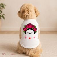 Frida Kahlo Mexico Artist Lover Flower Skull Doggie Tank thumb 2
