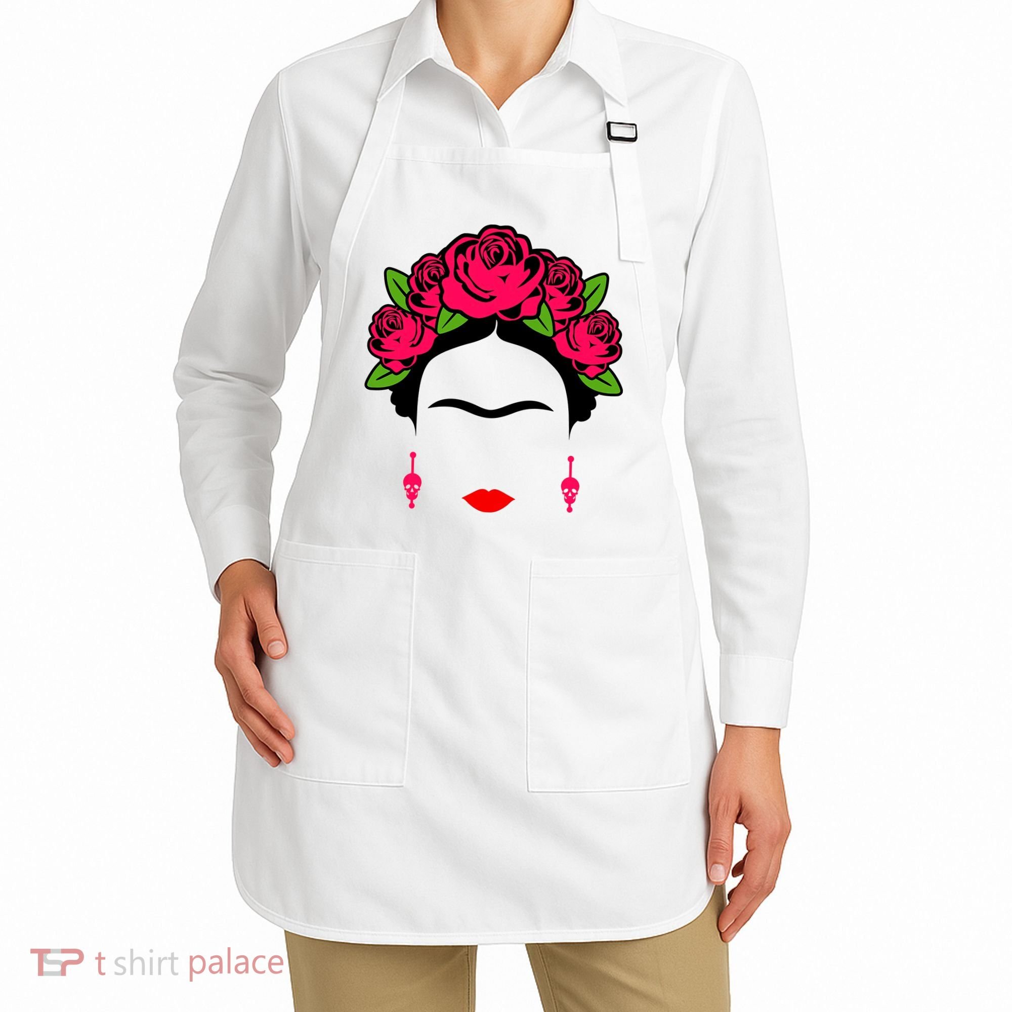 Frida Kahlo Mexico Artist Lover Flower Skull Apron
