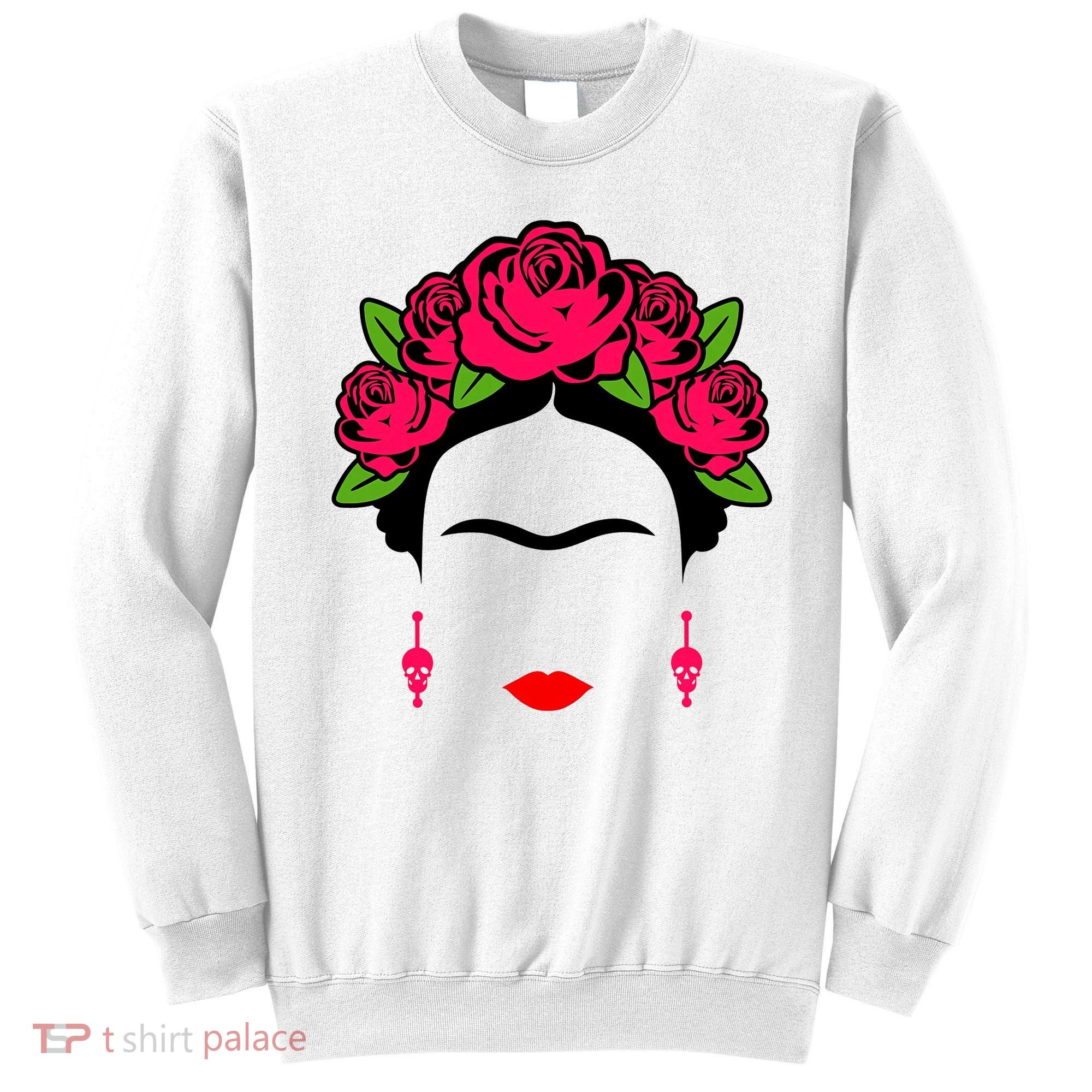 Frida Kahlo Mexico Artist Lover Flower Skull Sweatshirt