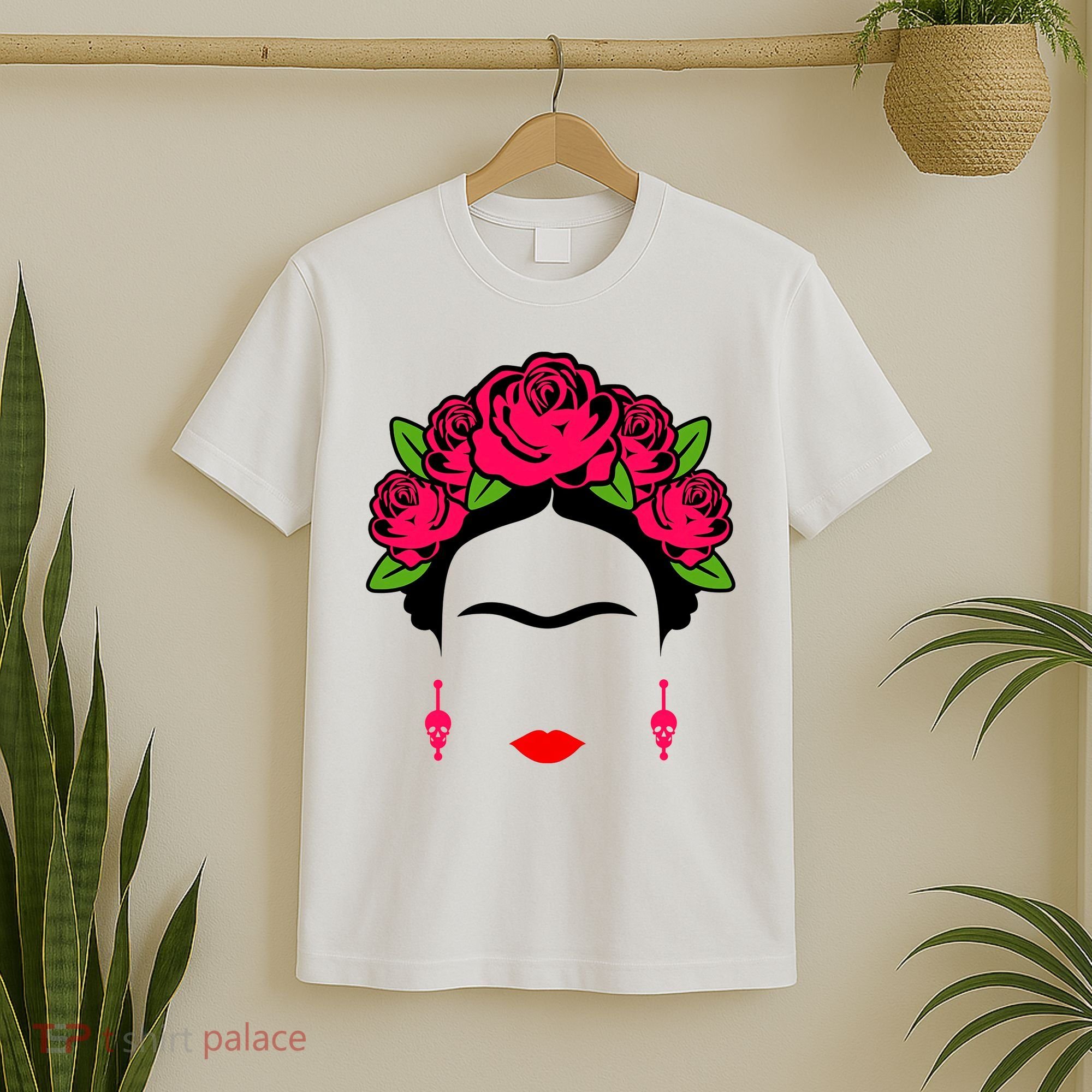 Frida Kahlo Mexico Artist Lover Flower Skull T-Shirt