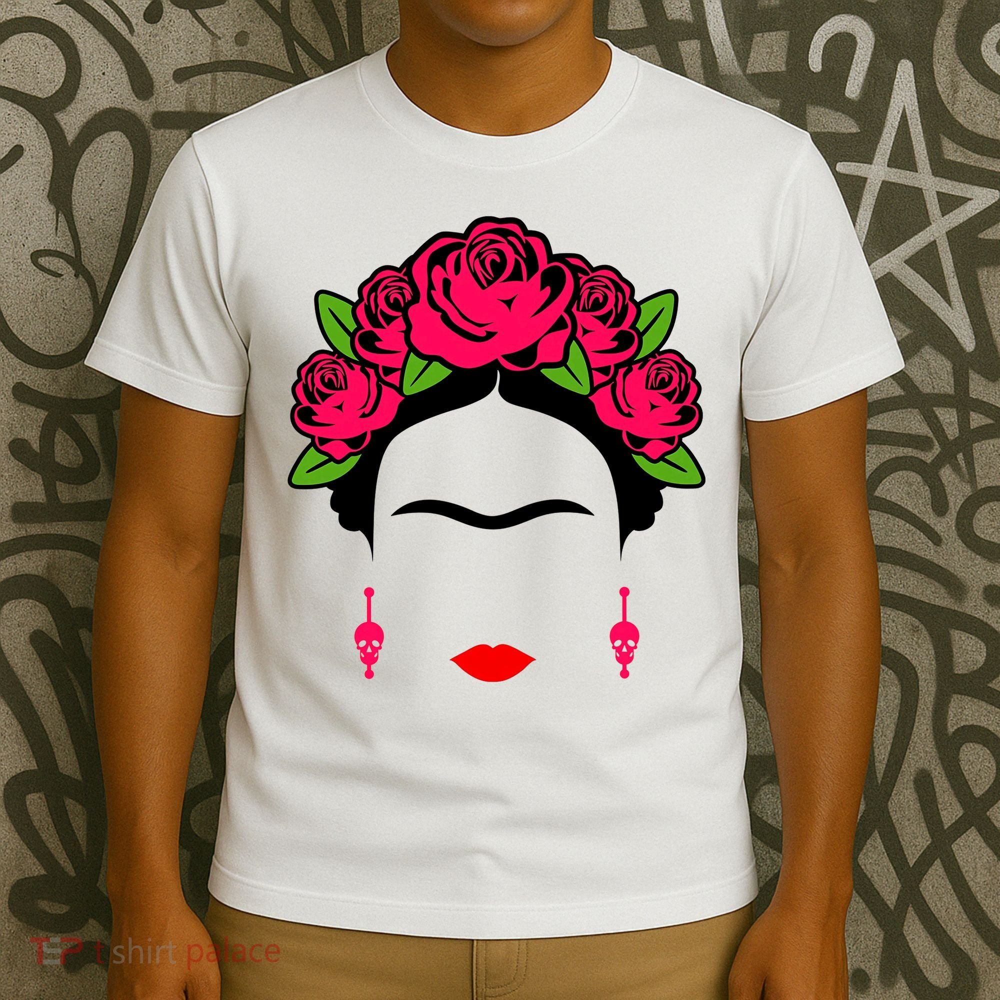 Frida Kahlo Mexico Artist Lover Flower Skull T-Shirt