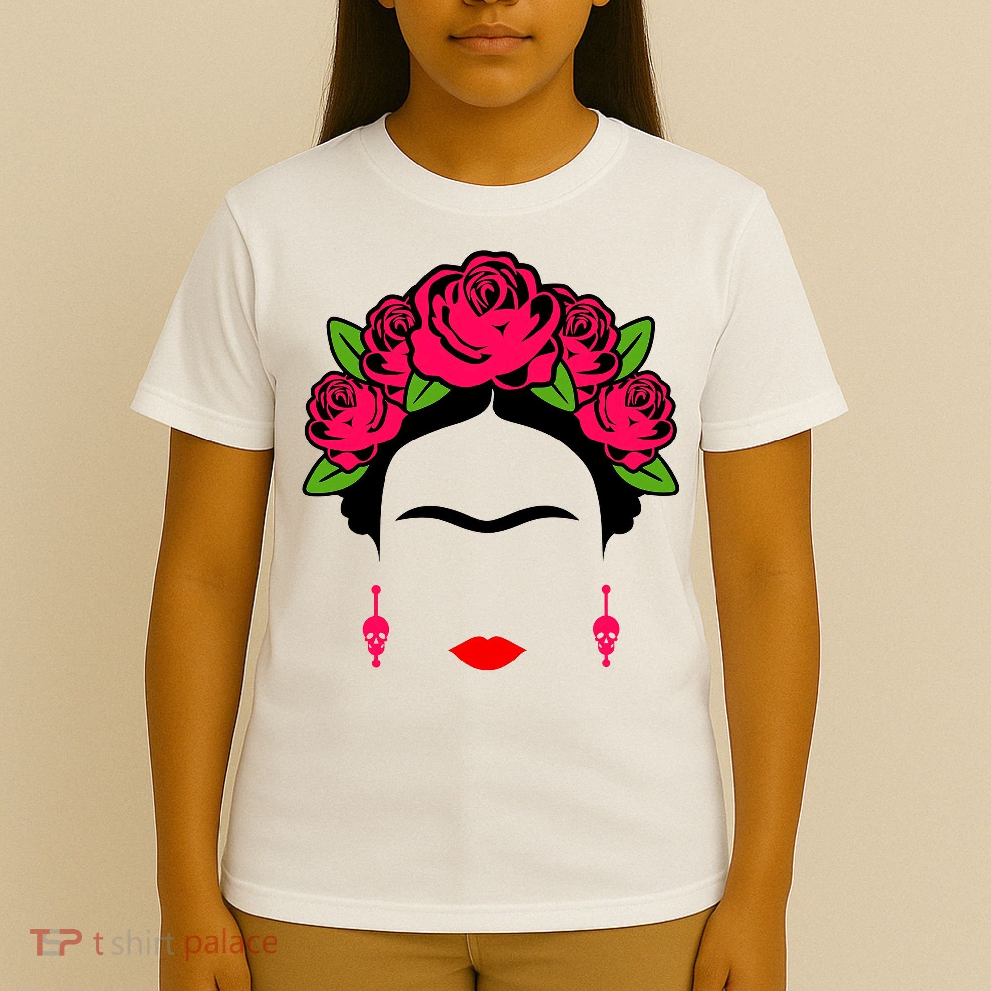 Frida Kahlo Mexico Artist Lover Flower Skull T-Shirt