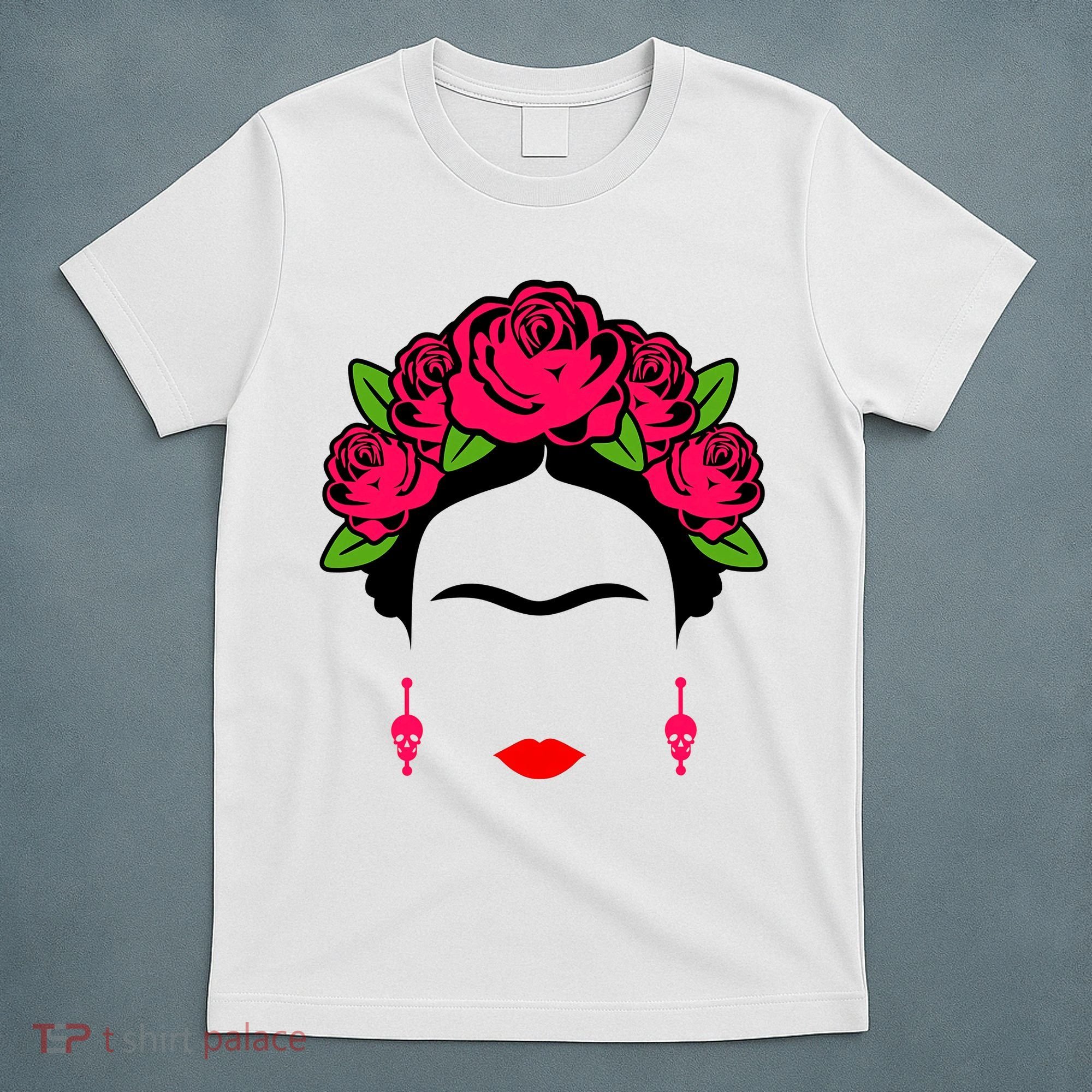 Frida Kahlo Mexico Artist Lover Flower Skull T-Shirt