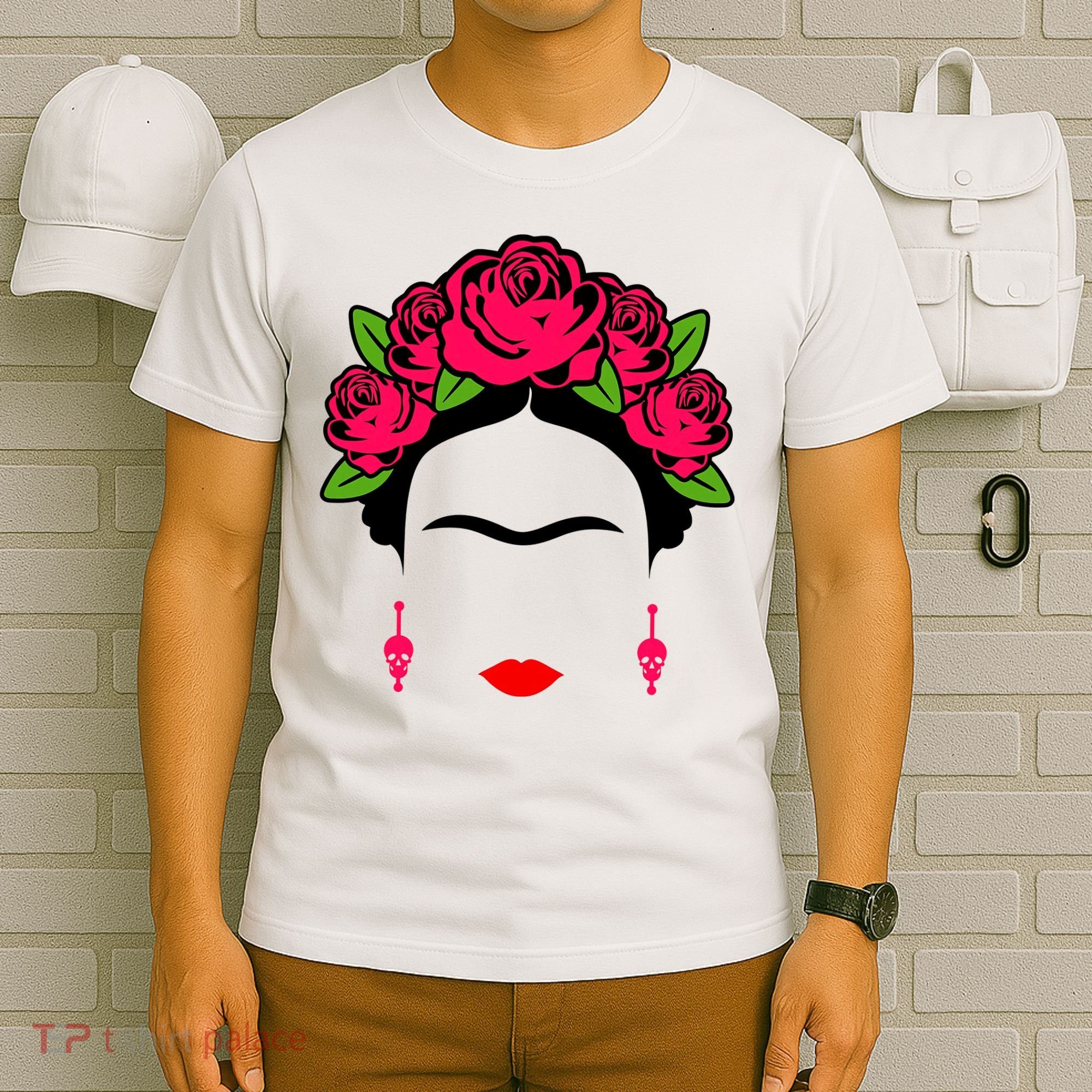 Frida Kahlo Mexico Artist Lover Flower Skull T-Shirt