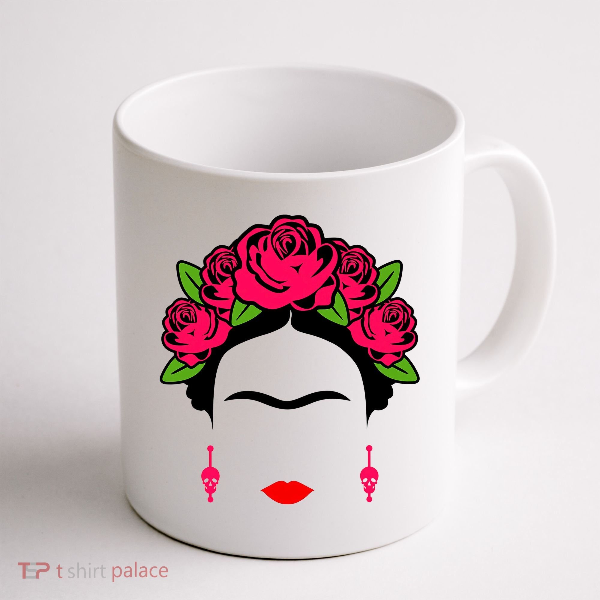 Frida Kahlo Mexico Artist Lover Flower Skull Coffee Mug