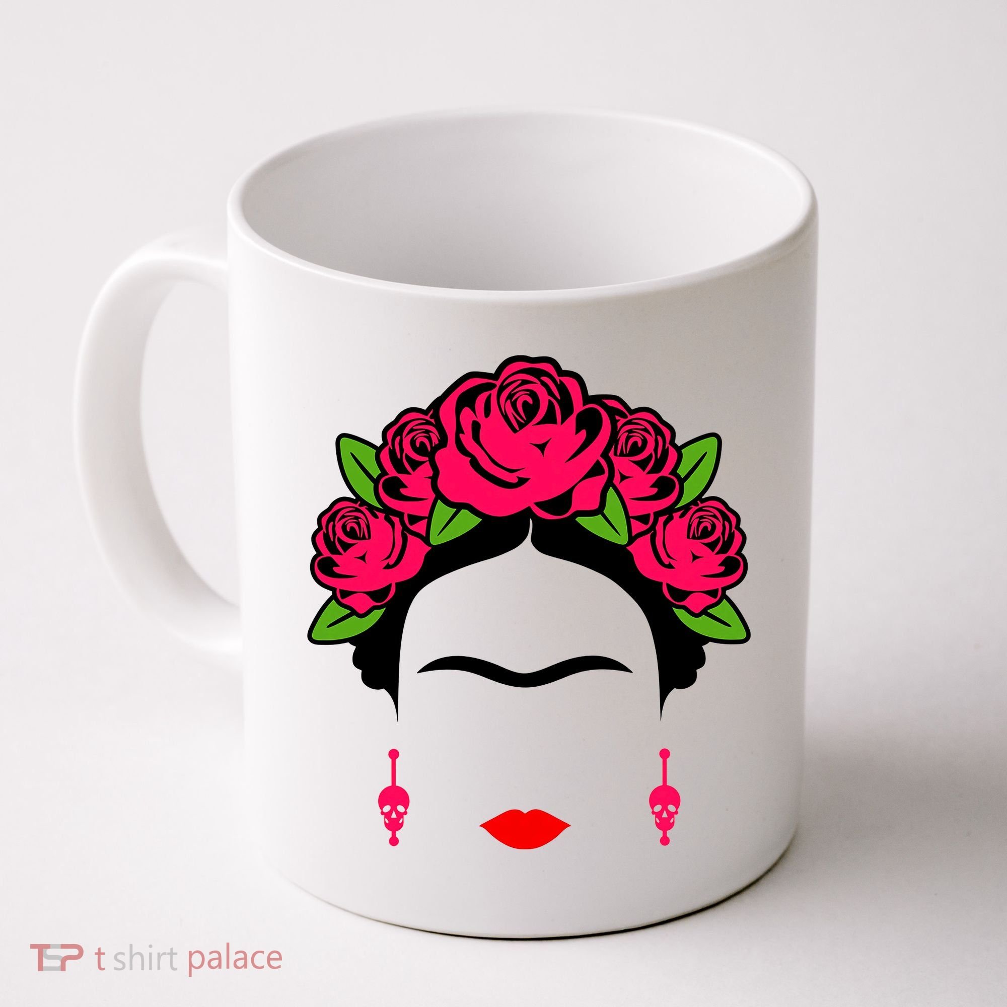 Frida Kahlo Mexico Artist Lover Flower Skull Coffee Mug
