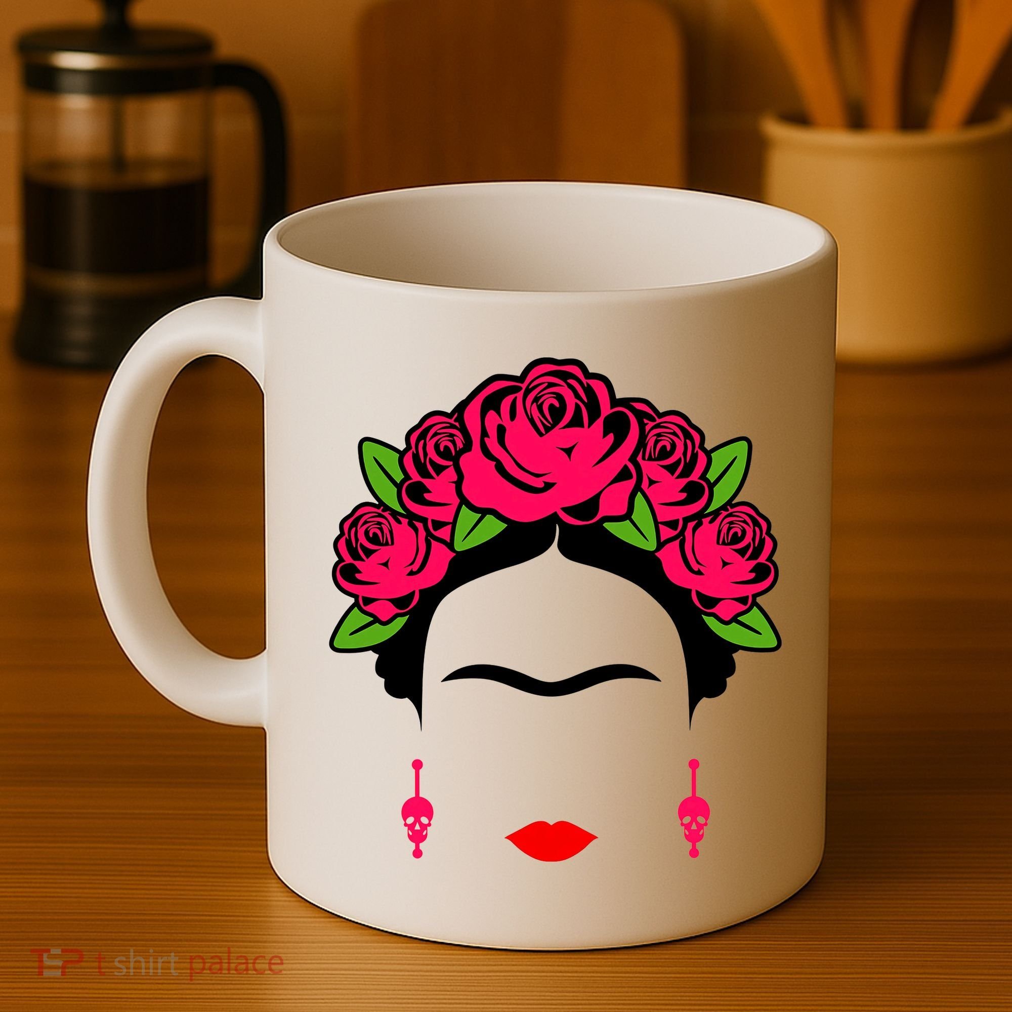 Frida Kahlo Mexico Artist Lover Flower Skull Coffee Mug
