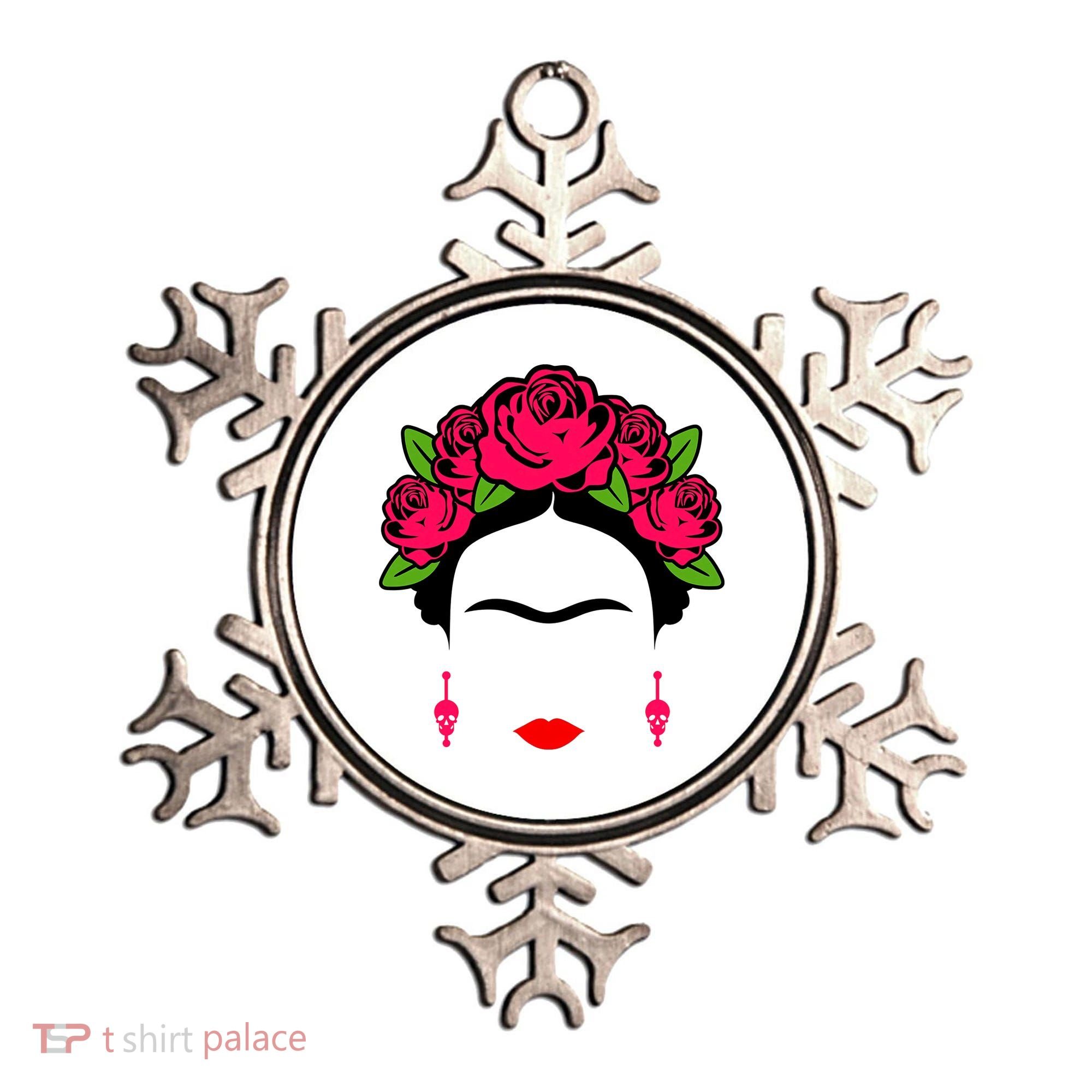 Frida Kahlo Mexico Artist Lover Flower Skull Ornament
