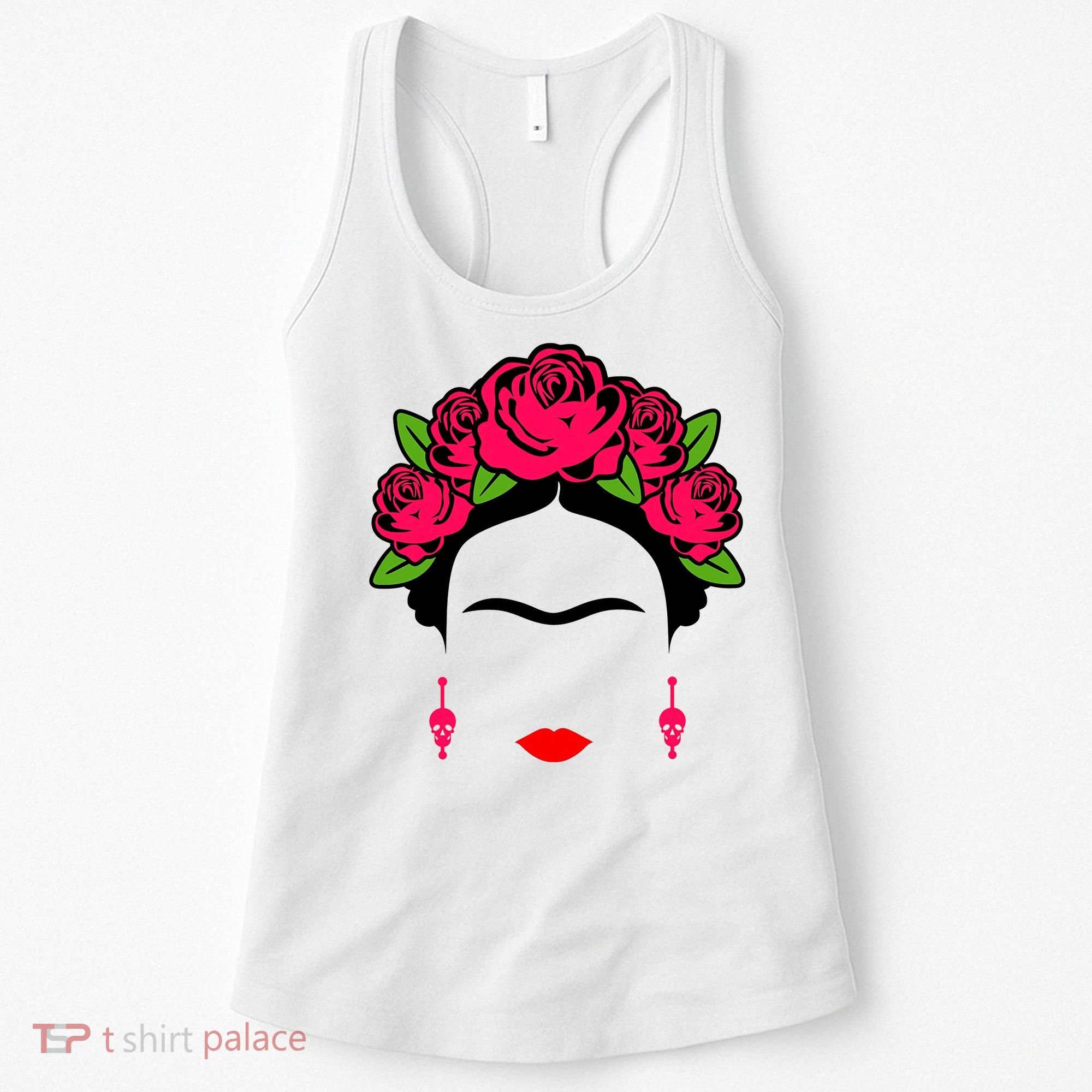 Frida Kahlo Mexico Artist Lover Flower Skull Women's Tank Top