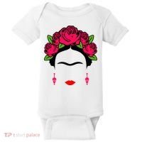 Frida Kahlo Mexico Artist Lover Flower Skull Baby Bodysuit thumb 0