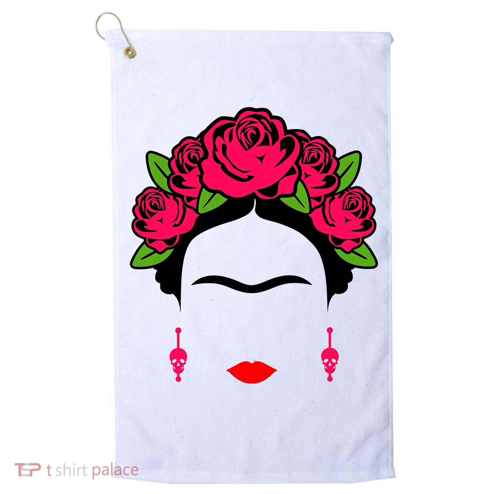 Frida Kahlo Mexico Artist Lover Flower Skull Golf Towel