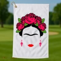 Frida Kahlo Mexico Artist Lover Flower Skull Golf Towel thumb 1