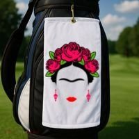 Frida Kahlo Mexico Artist Lover Flower Skull Golf Towel thumb 2