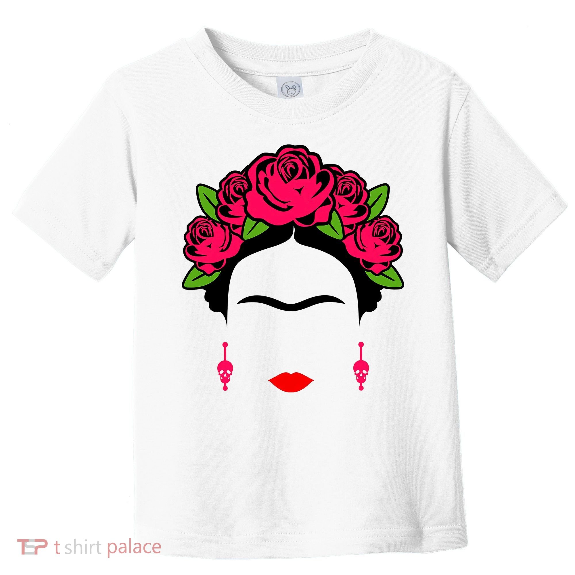 Frida Kahlo Mexico Artist Lover Flower Skull Toddler T-Shirt