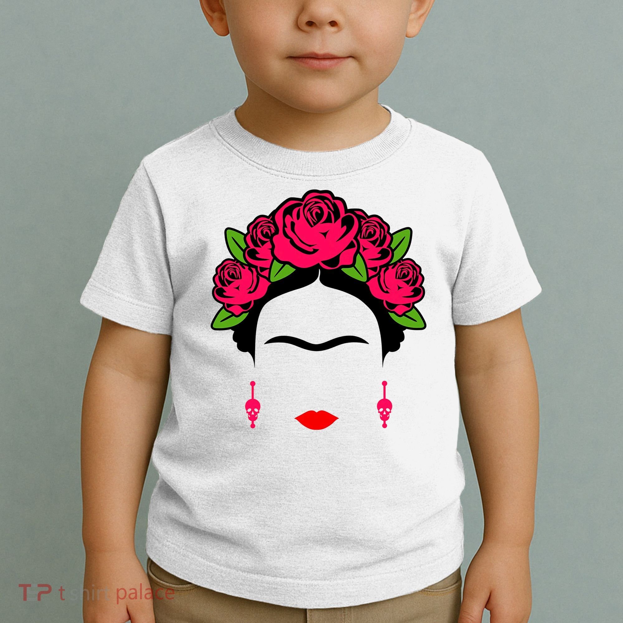 Frida Kahlo Mexico Artist Lover Flower Skull Toddler T-Shirt