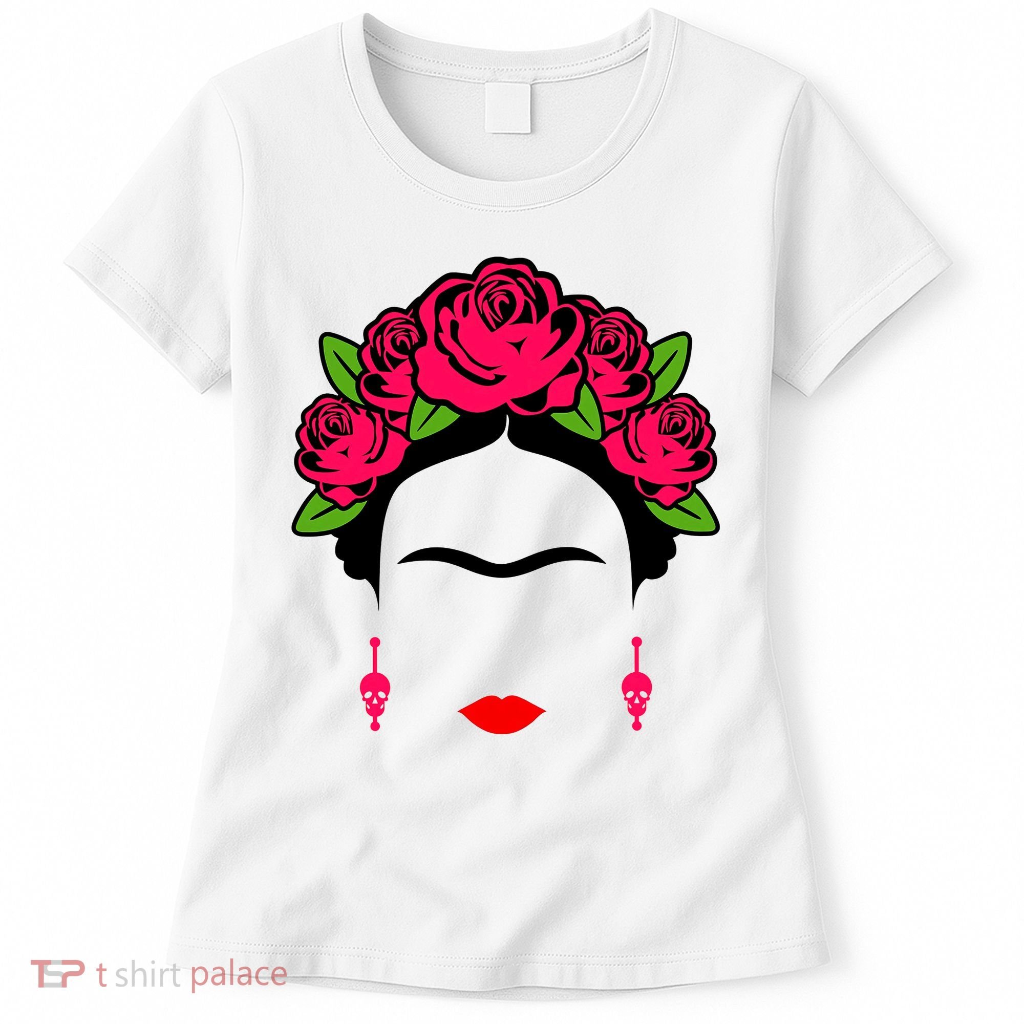 Frida Kahlo Mexico Artist Lover Flower Skull Women's T-Shirt