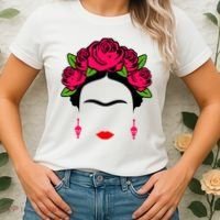 Frida Kahlo Mexico Artist Lover Flower Skull Women's T-Shirt thumb 2