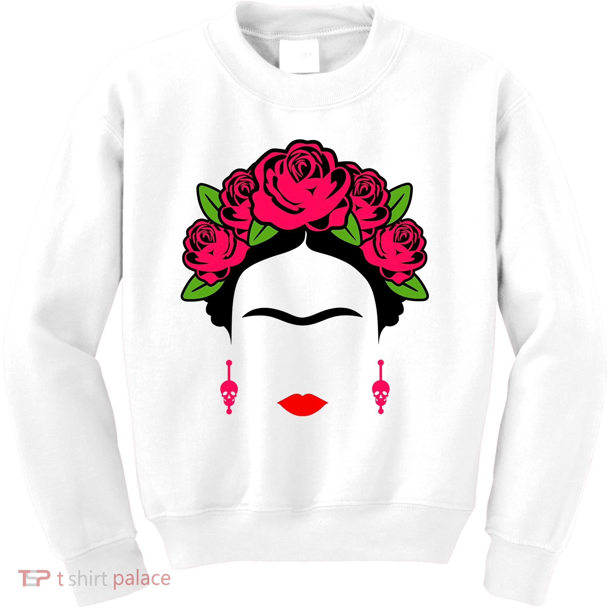 Frida Kahlo Mexico Artist Lover Flower Skull Kids Sweatshirt