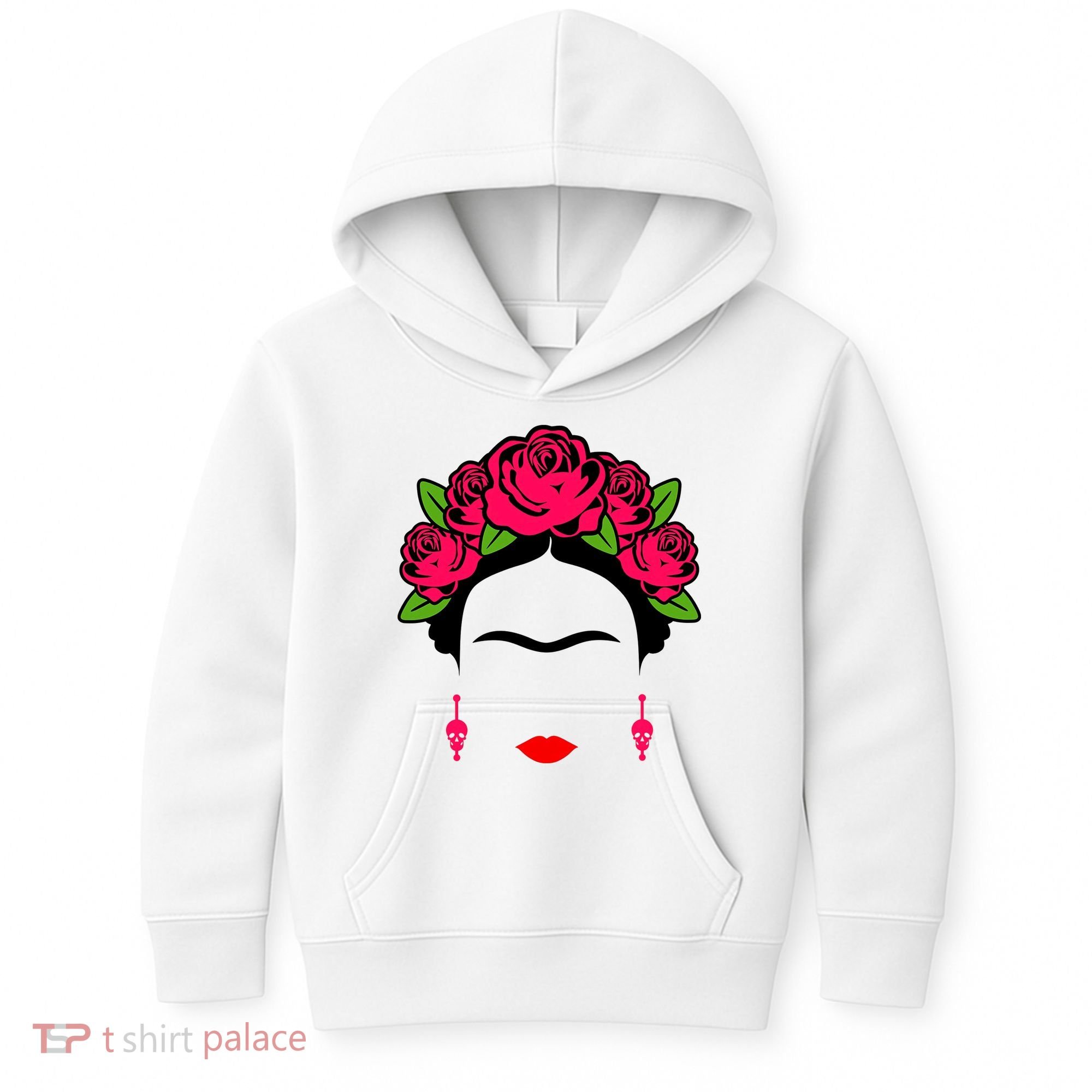 Frida Kahlo Mexico Artist Lover Flower Skull Kids Hoodie