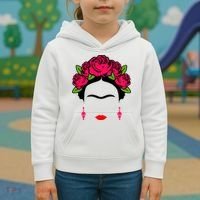 Frida Kahlo Mexico Artist Lover Flower Skull Kids Hoodie thumb 3