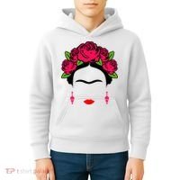 Frida Kahlo Mexico Artist Lover Flower Skull Kids Hoodie thumb 4