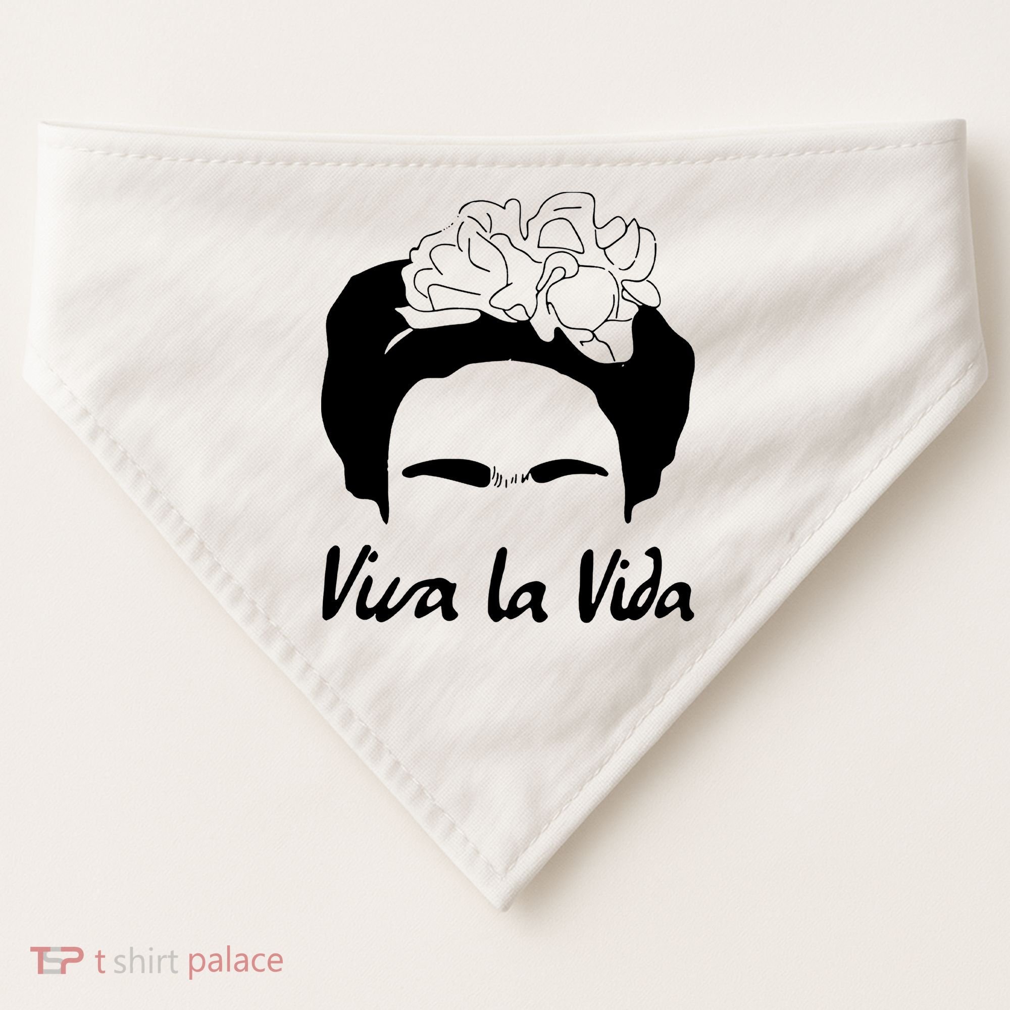 Frida Kahlo Mexico Artist Lover Viva La Vida USA-Made Doggie Bandana