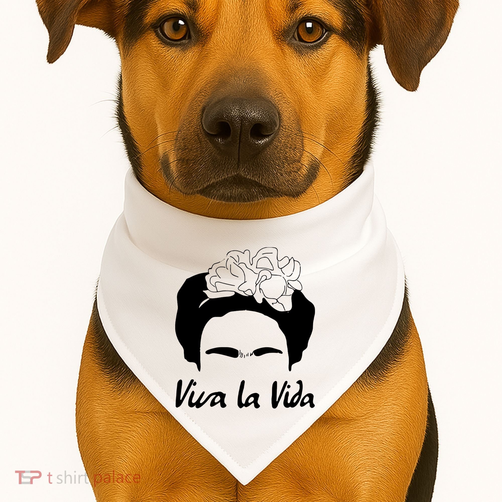 Frida Kahlo Mexico Artist Lover Viva La Vida USA-Made Doggie Bandana
