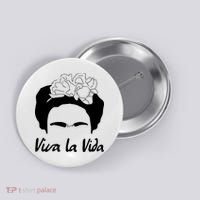 Frida Kahlo Mexico Artist Lover Viva La Vida Button thumb 0