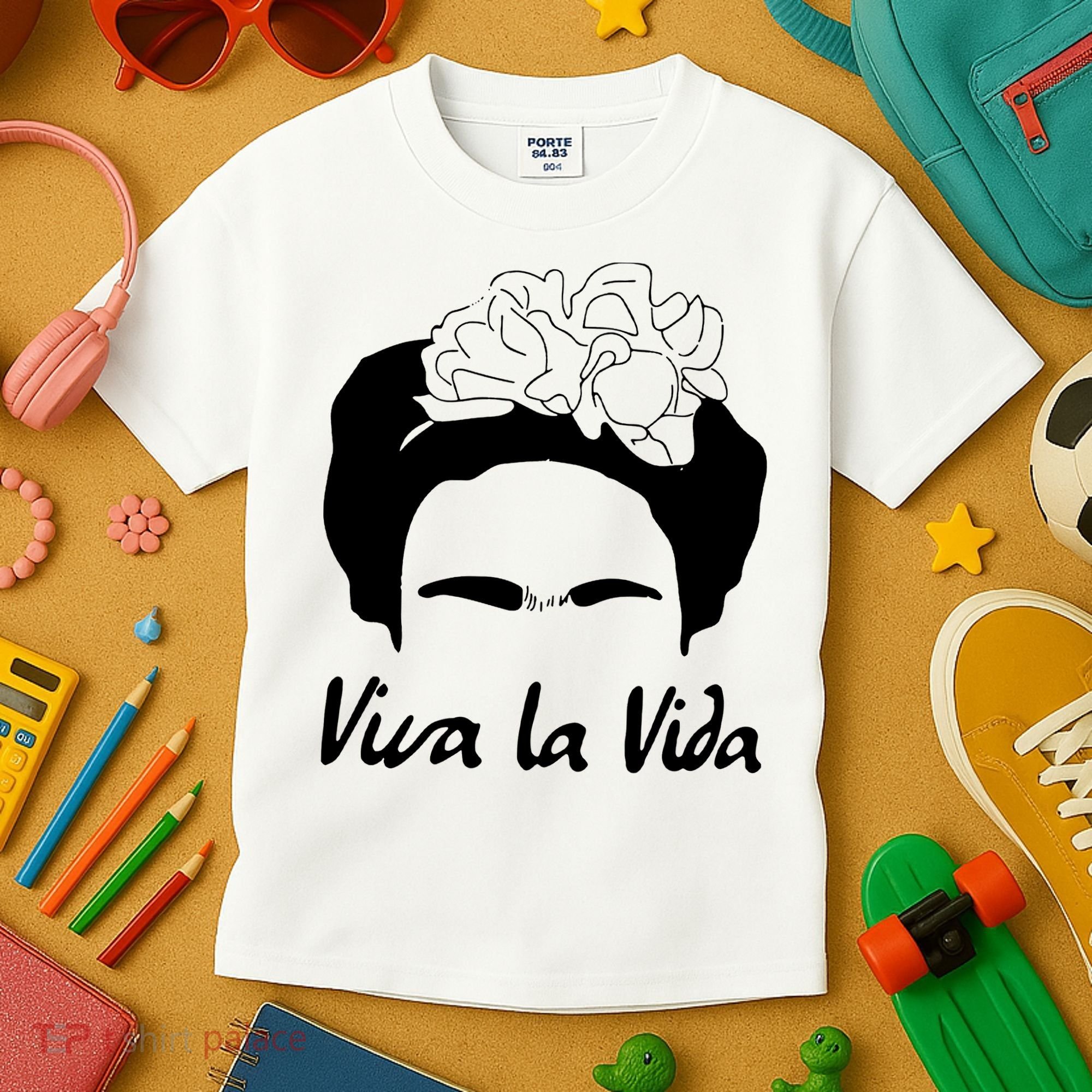 Frida Kahlo Mexico Artist Lover Viva La Vida Kids T-Shirt