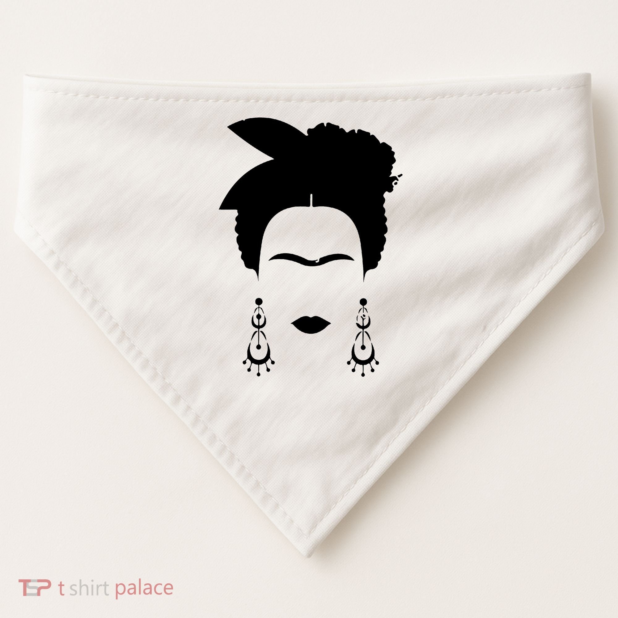 Frida Kahlo Mexico Artist Lover Flower Skull USA-Made Doggie Bandana