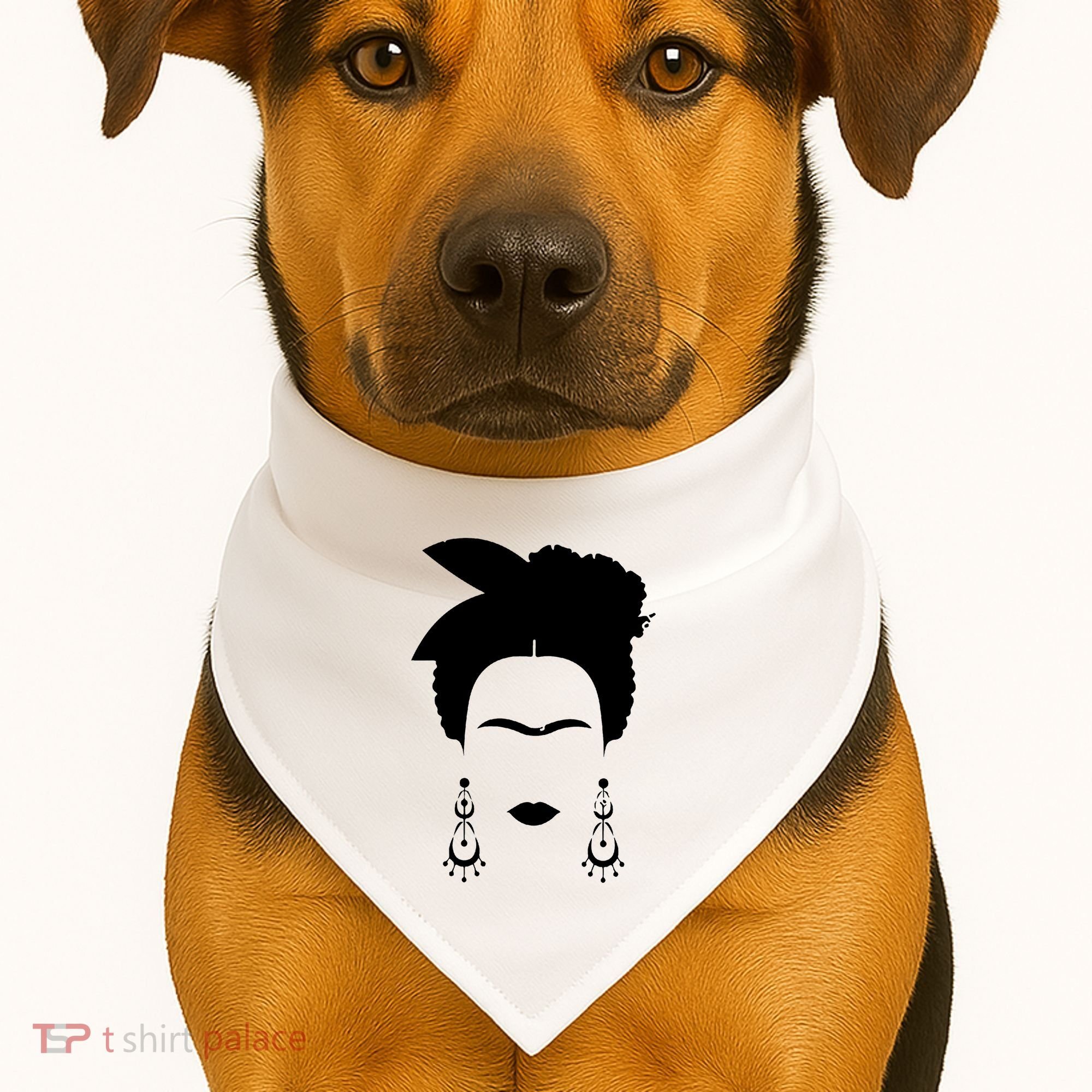 Frida Kahlo Mexico Artist Lover Flower Skull USA-Made Doggie Bandana