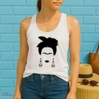Frida Kahlo Mexico Artist Lover Flower Skull Women's Tank Top thumb 2