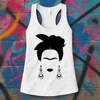 Frida Kahlo Mexico Artist Lover Flower Skull Women's Tank Top thumb 3