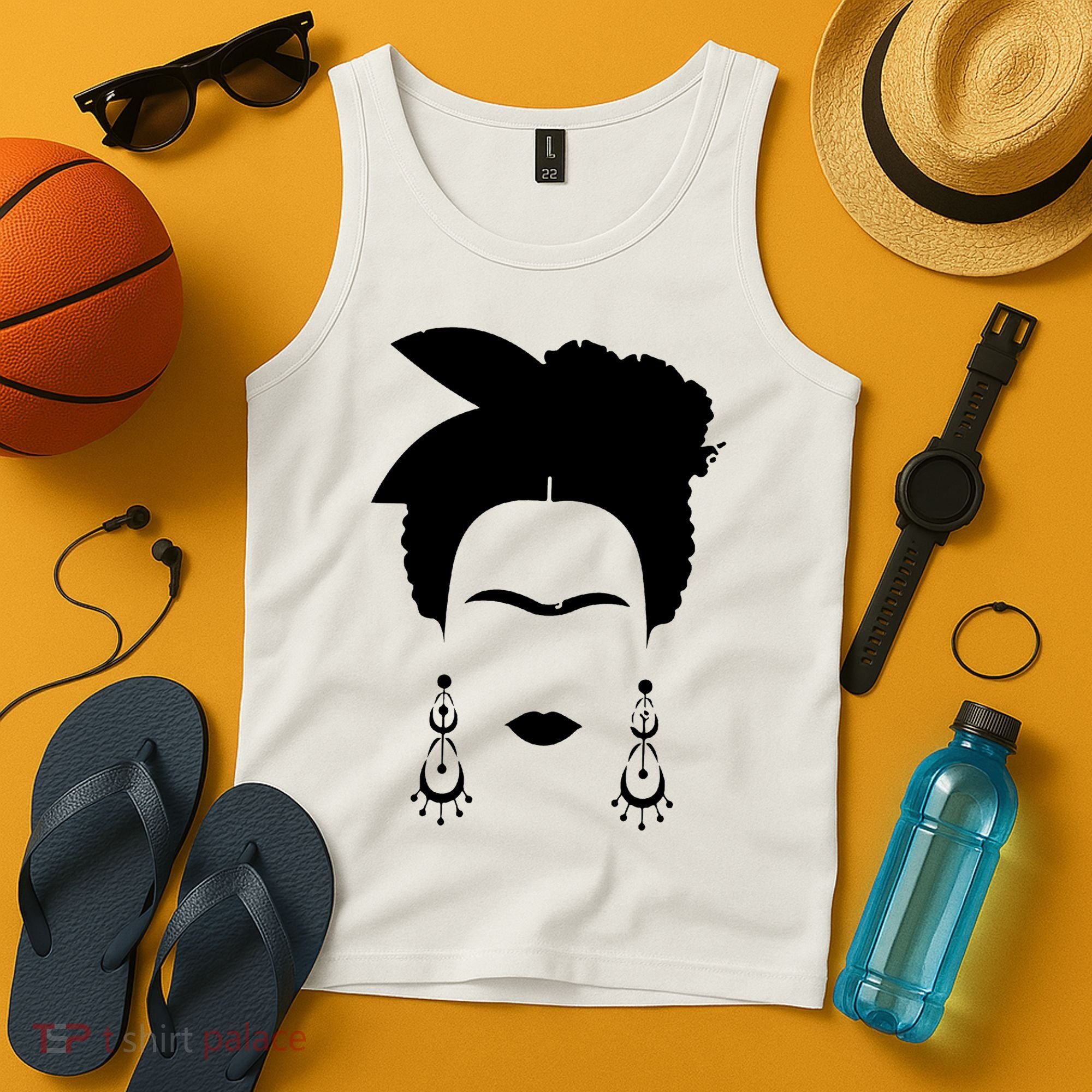 Frida Kahlo Mexico Artist Lover Flower Skull Tank Top