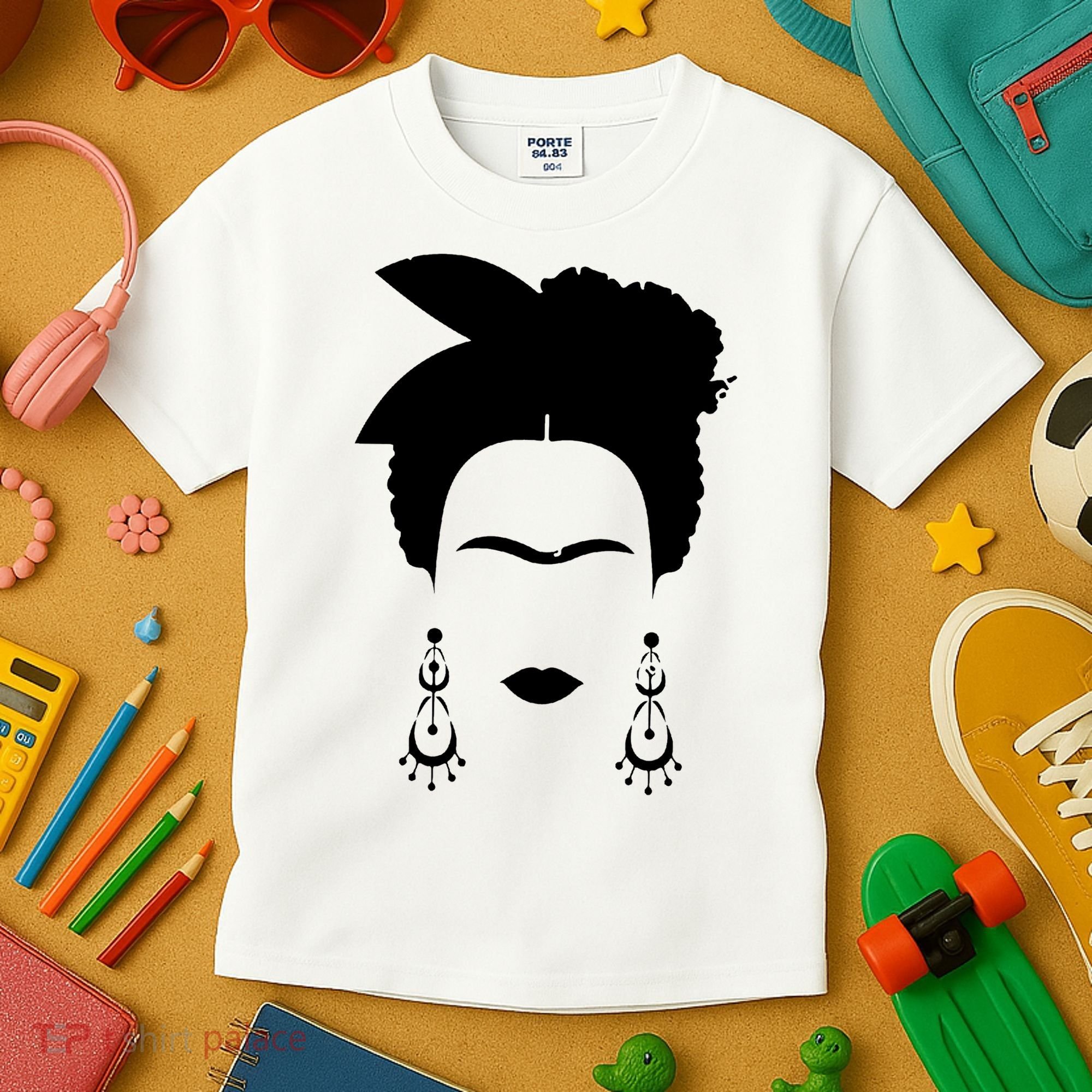 Frida Kahlo Mexico Artist Lover Flower Skull Kids T-Shirt
