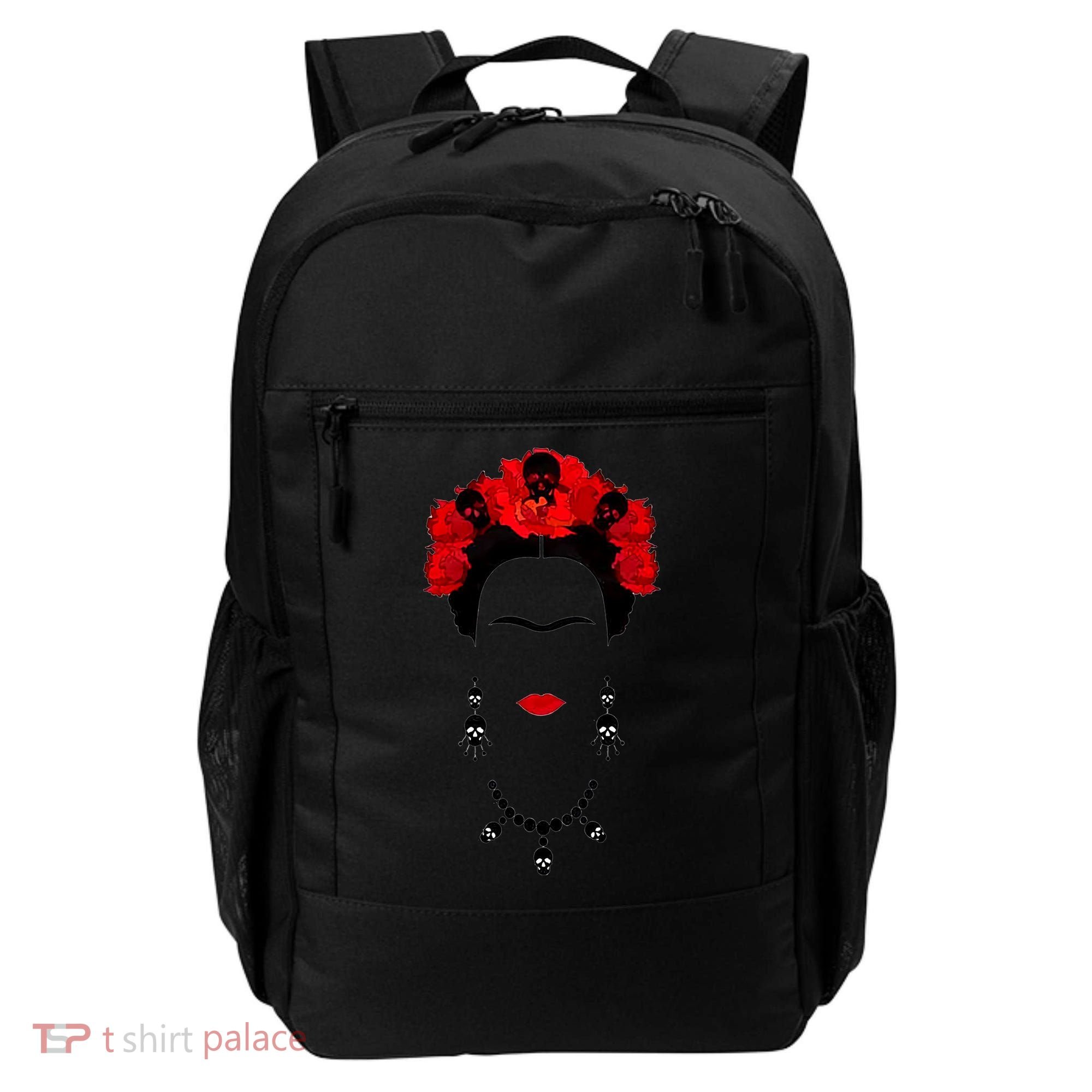 Frida Kahlo Mexico Artist Lover Flower Skull Backpack