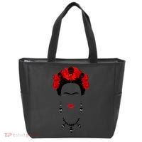 Frida Kahlo Mexico Artist Lover Flower Skull Tote Bag thumb 0