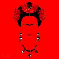 Frida Kahlo Mexico Artist Lover Flower Skull Santa Hat thumb 1