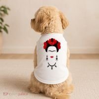 Frida Kahlo Mexico Artist Lover Flower Skull Doggie Tank thumb 2
