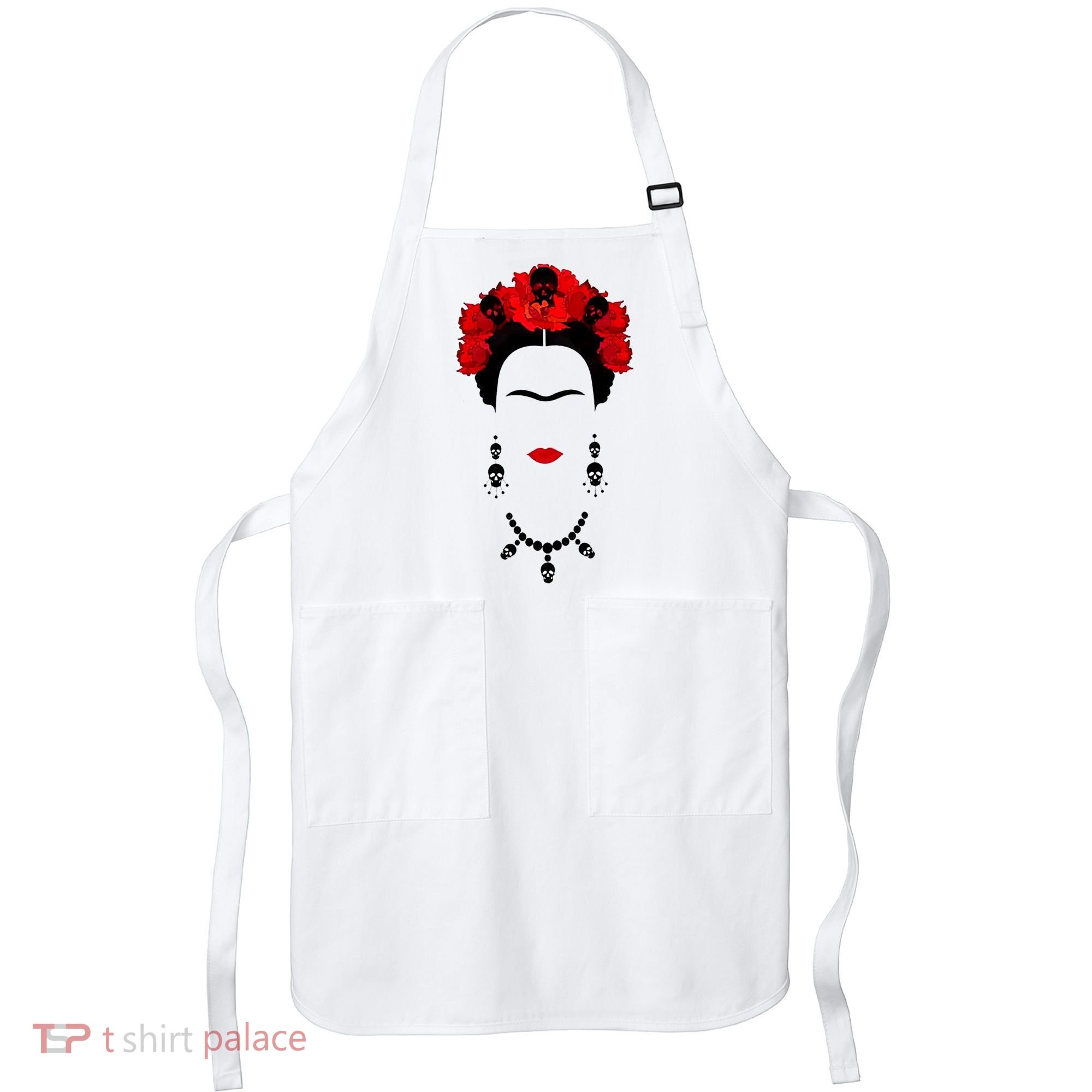 Frida Kahlo Mexico Artist Lover Flower Skull Apron