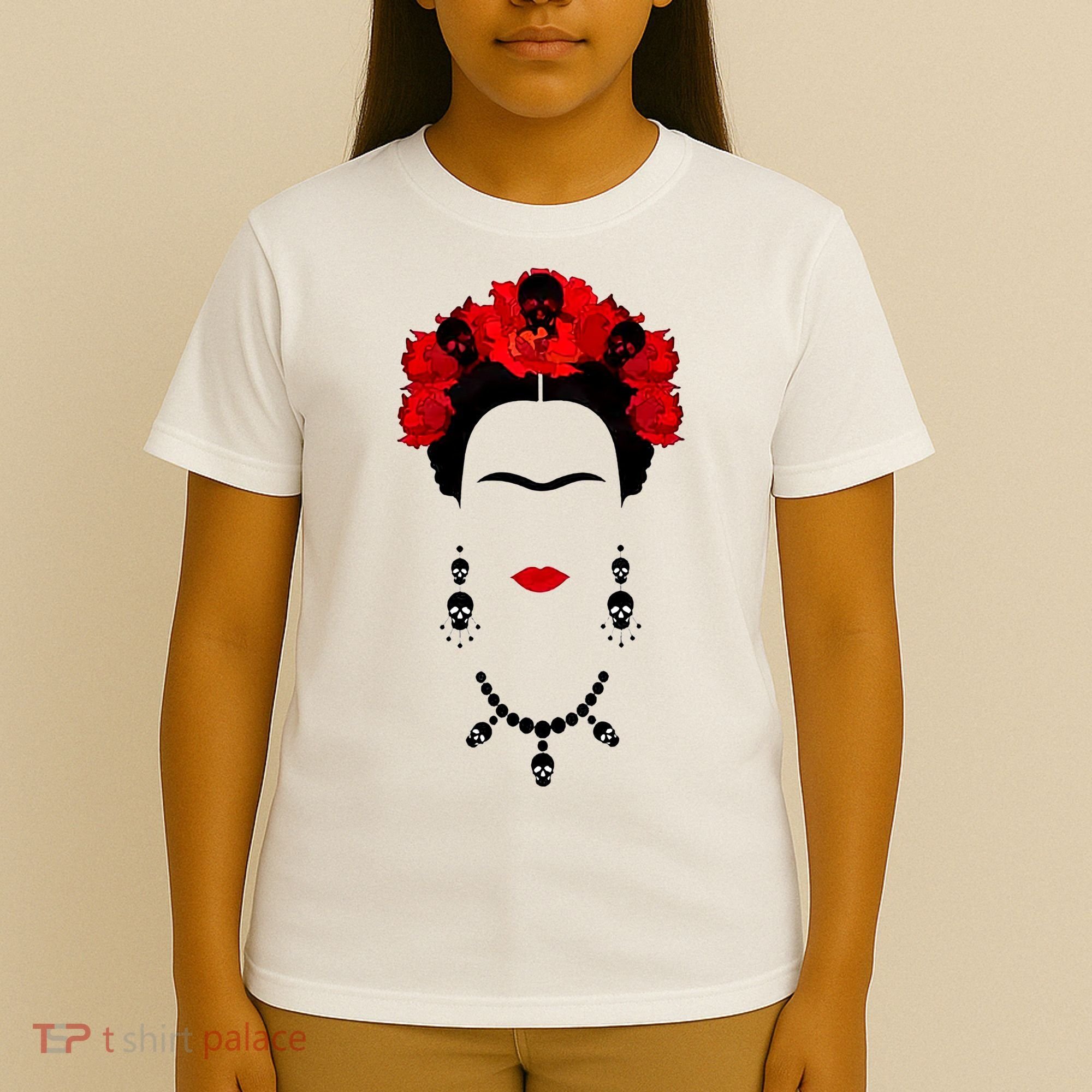 Frida Kahlo Mexico Artist Lover Flower Skull T-Shirt