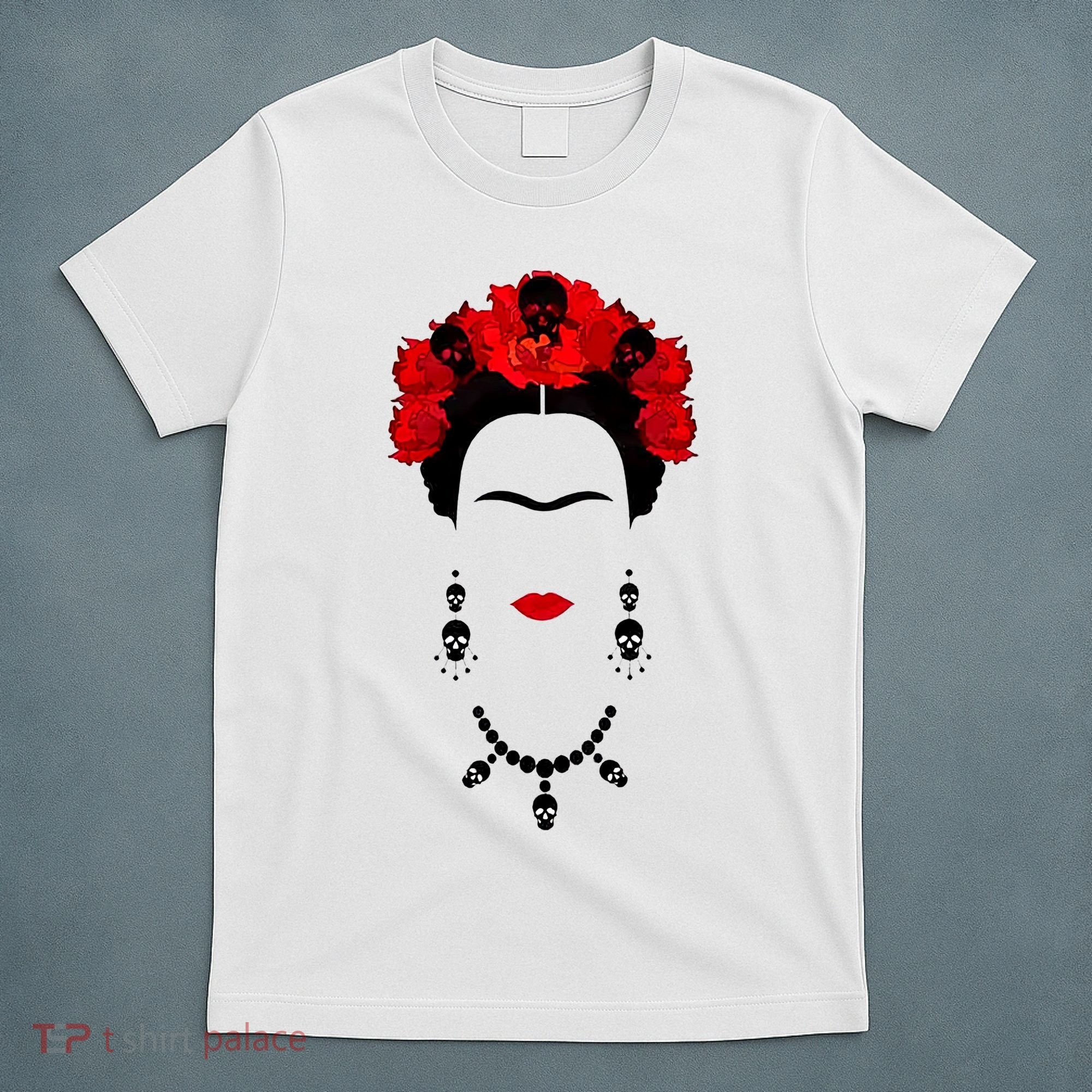 Frida Kahlo Mexico Artist Lover Flower Skull T-Shirt