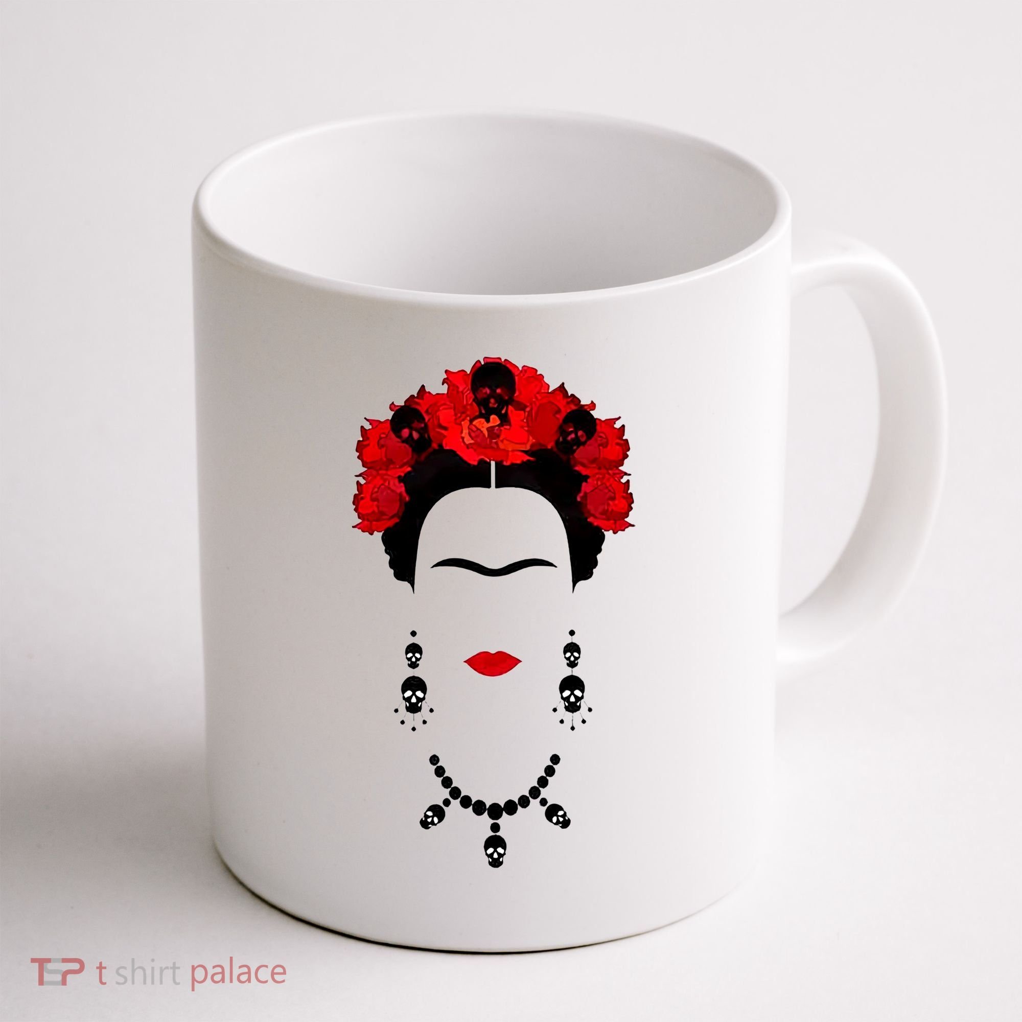 Frida Kahlo Mexico Artist Lover Flower Skull Coffee Mug